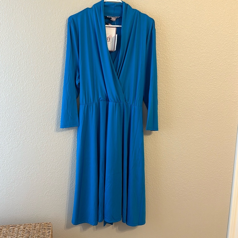 - By Design Nordstrom  blue long sleeve midi dress size XL